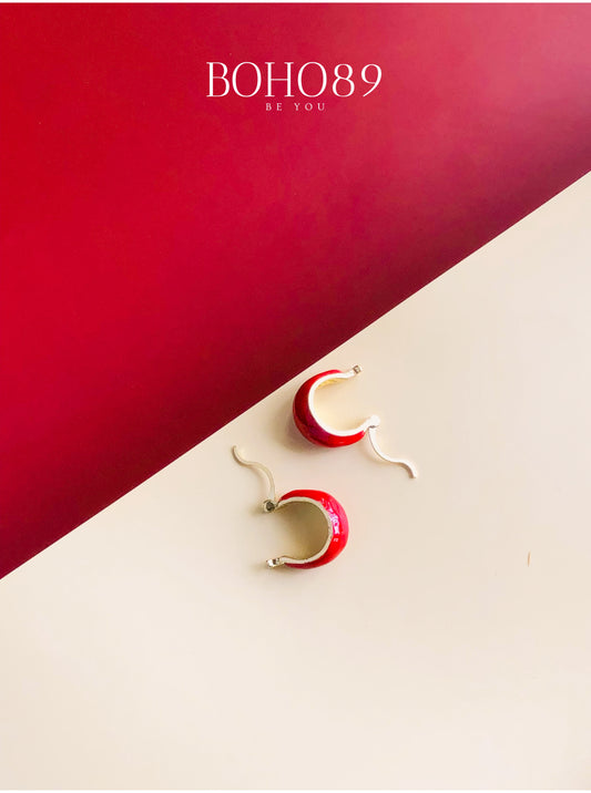 Red Crescent Earrings