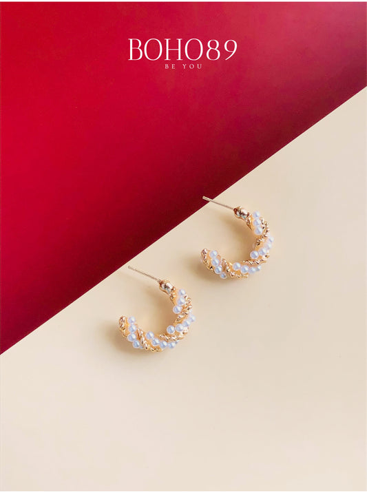 Pearl Mist Hoop Earrings