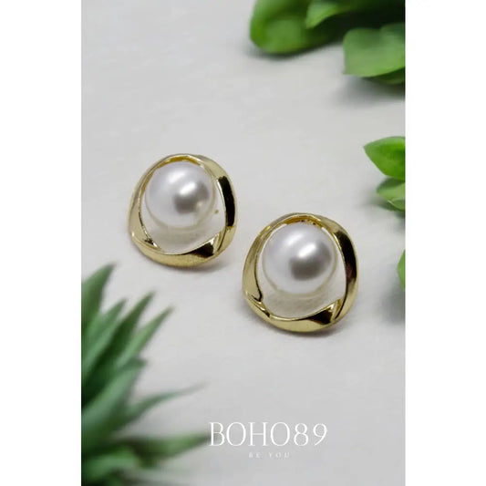 Luxepearl Gold-Plated Stud Earrings